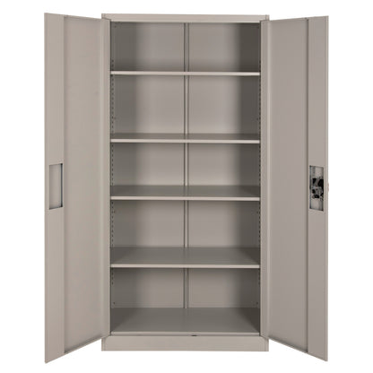 Wardrobe Metallic Duron Hm5959.11 2-leaf With 5 Storage Spaces Light Grey 90Χ40Χ180hcm.