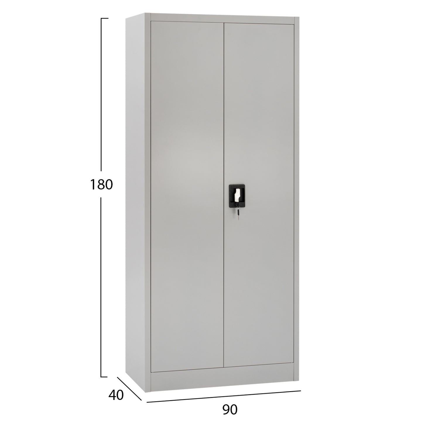 Wardrobe Hm5961.01 Metallic 2-leaf Light Grey 90Χ45Χ180hcm.