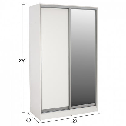 ΝΤΟΥΛΑΠΑ ΣΥΡΟΜΕΝΗ Adler ΜΕΛΑΜΙΝΗΣ 120x60x220yεκ. ΔΙΦΥΛΛΗ ΛΕΥΚΗ ΜΕ ΚΑΘΡΕΠΤΗ Hm2460.03