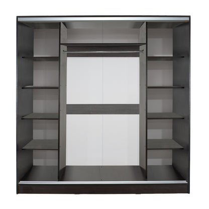 Wardrobe With Sliding Doors With Mirror Wenge Hm2435.02 200x60x210cm.