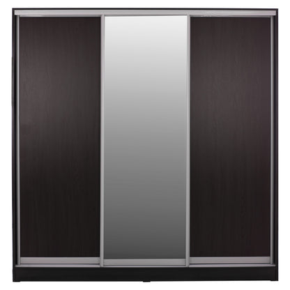 Wardrobe Adler Sliding Melamine Wenge With Mirror 3-leaf 240x60x240h Hm2462.02