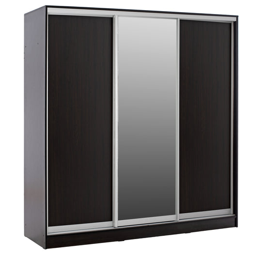 Wardrobe With Sliding Doors With Mirror Wenge Hm2435.02 200x60x210cm.
