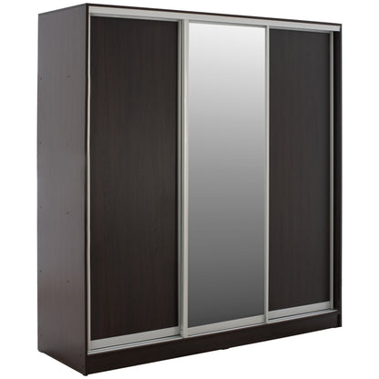 Wardrobe Adler Sliding Melamine Wenge With Mirror 3-leaf 240x60x240h Hm2462.02