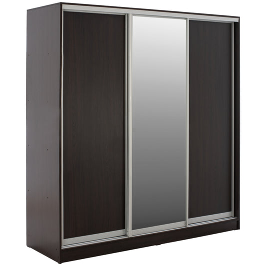 Wardrobe Adler Sliding Melamine Wenge With Mirror 3-leaf 240x60x240h Hm2462.02