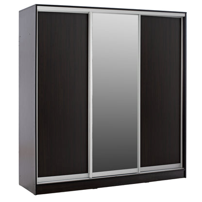 Wardrobe With Sliding Doors With Mirror Wenge Hm2435.02 200x60x210cm.