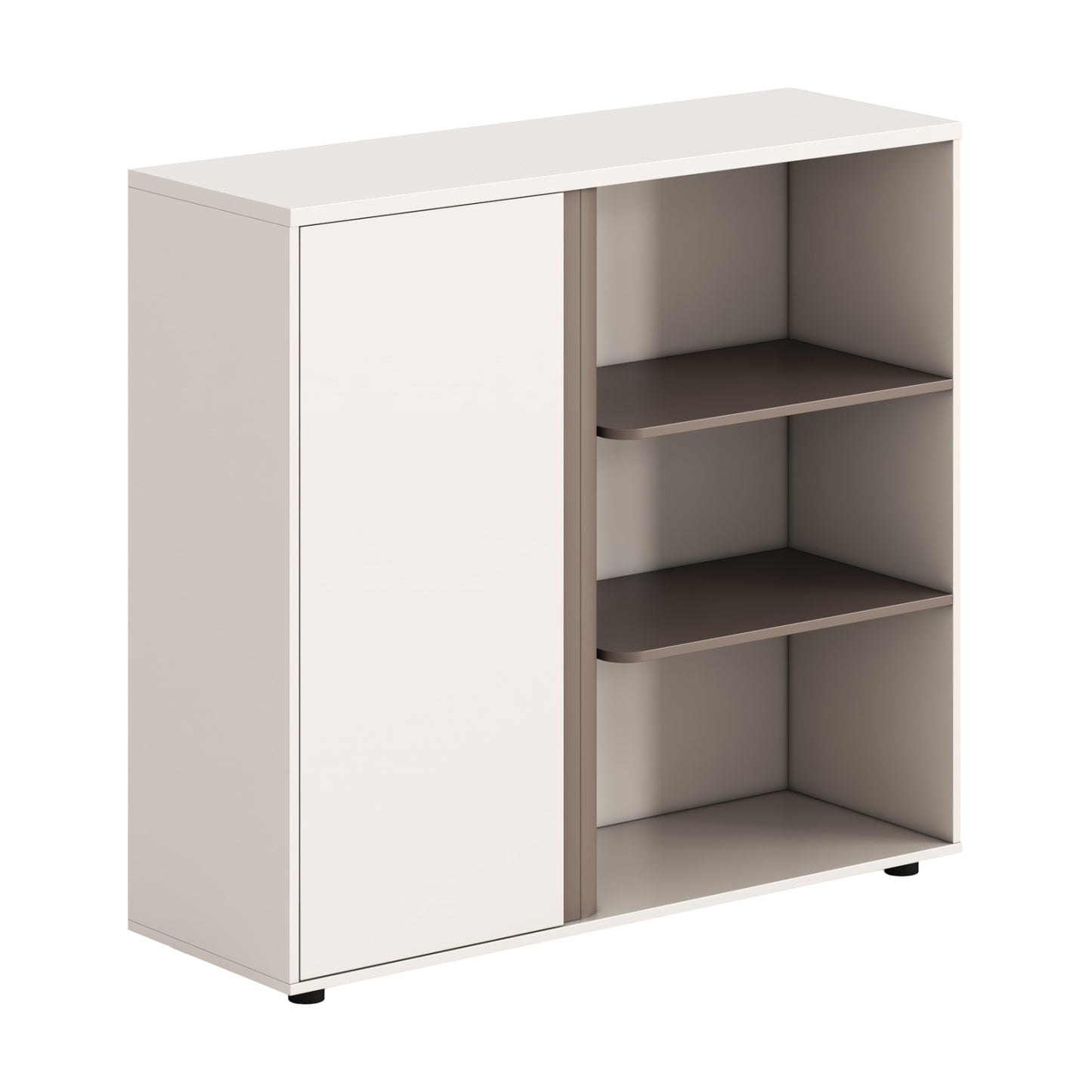 Cabinet/bookcase Newline Hm18282 Melamine In White & Light Brown 120x40x110hcm.