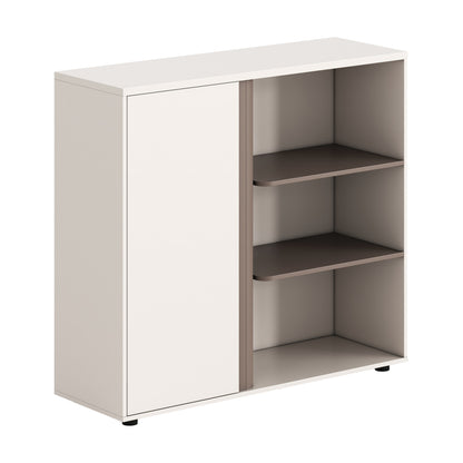 Cabinet/bookcase Newline Hm18282 Melamine In White & Light Brown 120x40x110hcm.
