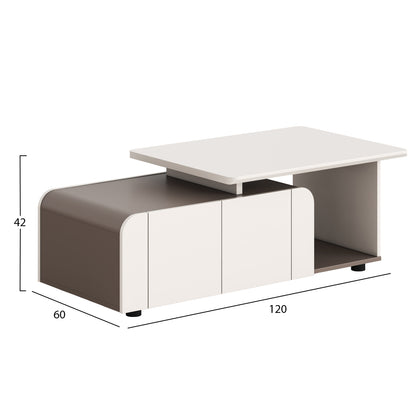 Office Cabinet Newline Hm18285 Melamine In Cream White - Light Brown 120x60x42hcm.