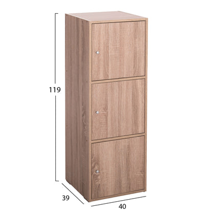 Cabinet With 3 Storage Spaces Soriano Hm9939.11 Sonama Oak Melamine 40x39x119hcm.