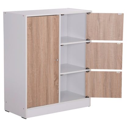Cabinet With 4 Storage Spaces Matin Hm2479.01 Sonama Oak-white Melamine 80x39,5x99,5hcm.