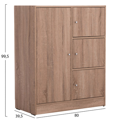 Cabinet With 4 Storage Spaces Matin Hm2479.02 Sonama Oak Melamine 80x39,5x99,5hcm.
