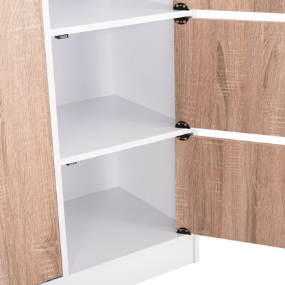Cabinet With 4 Storage Spaces Matin Hm2480.01 Sonama Oak-white Melamine 117x39,5x99,5hcm.