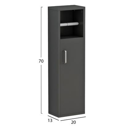Bathroom Cabinet Damien Hm9025.11 Melamine In Anthracite Color 20x13x70hcm.