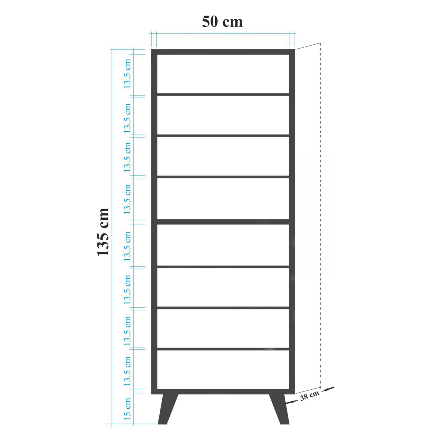 Melamine Shoe Organizer ΗΜ8954.01 Sonama 50Χ38Χ135 Cm.