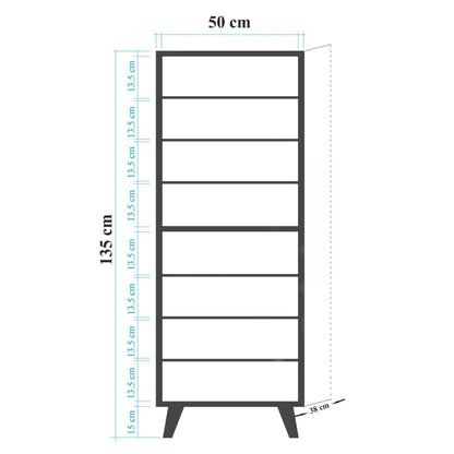 Melamine Shoe Organizer ΗΜ8954.01 Sonama 50Χ38Χ135 Cm.