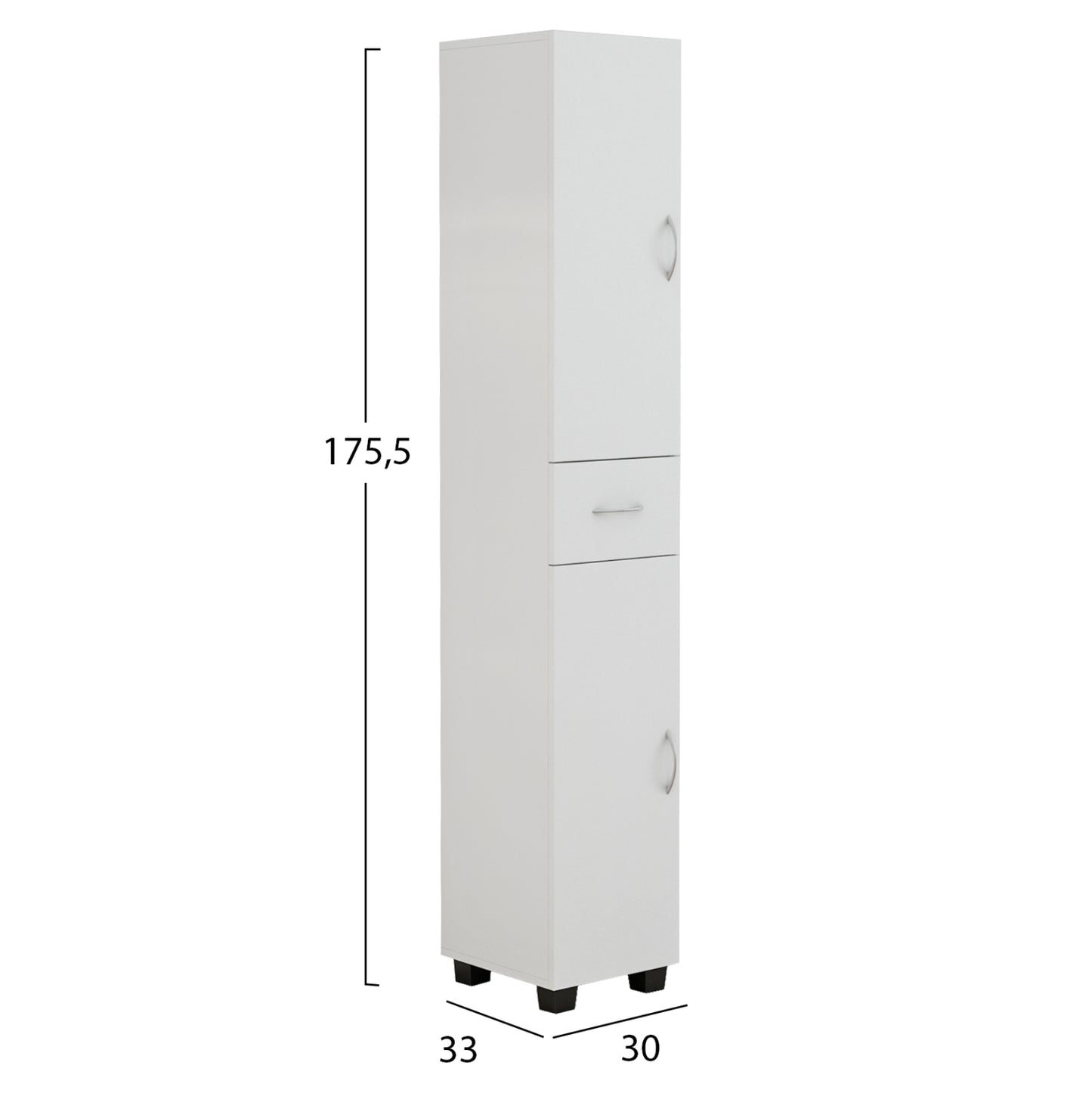 Cabinet Ademia Multi-purpose Column Melamine White 30x33x175,5hcm.hm9124.11