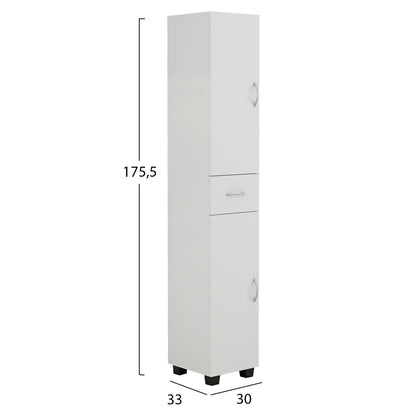 Cabinet Ademia Multi-purpose Column Melamine White 30x33x175,5hcm.hm9124.11