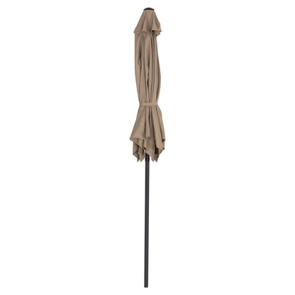 Aluminum Umbrella With 6 Spokes Kacen Hm6030.04 Mocha-anthracite Φ250x236h Cm.