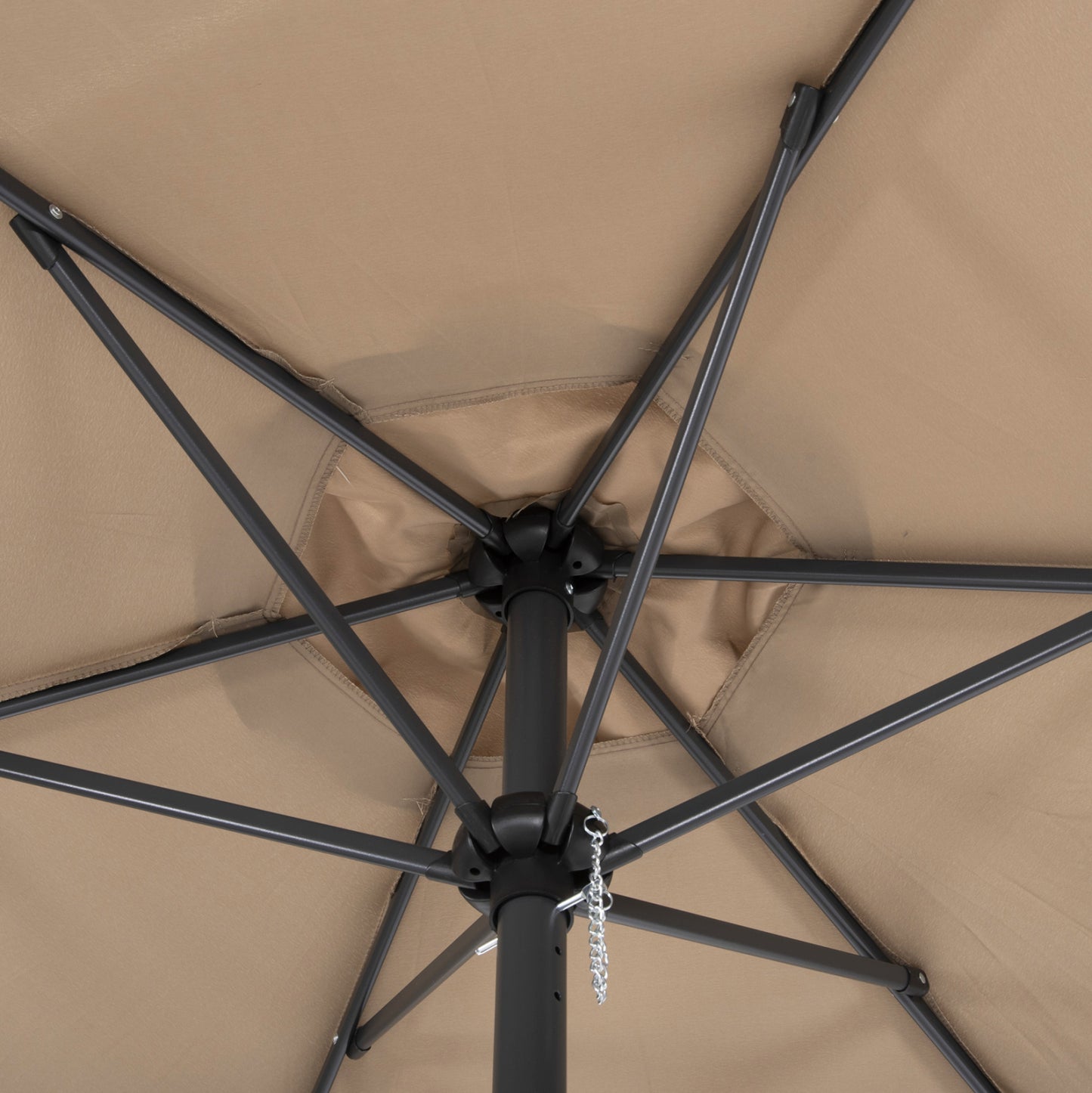 Aluminum Umbrella With 6 Spokes Kacen Hm6030.04 Mocha-anthracite Φ250x236h Cm.