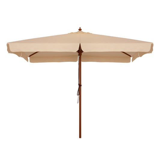 Professional Umbrella 3x3m With Wooden Frame Hm6022 Beige