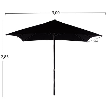 Professional 3x3x2,83m Aluminum Umbrella With Acrylic Cloth In Black Shade Hm6026.03