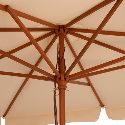 Professional Umbrella 4x4m With Wooden Frame Hm6023 Beige