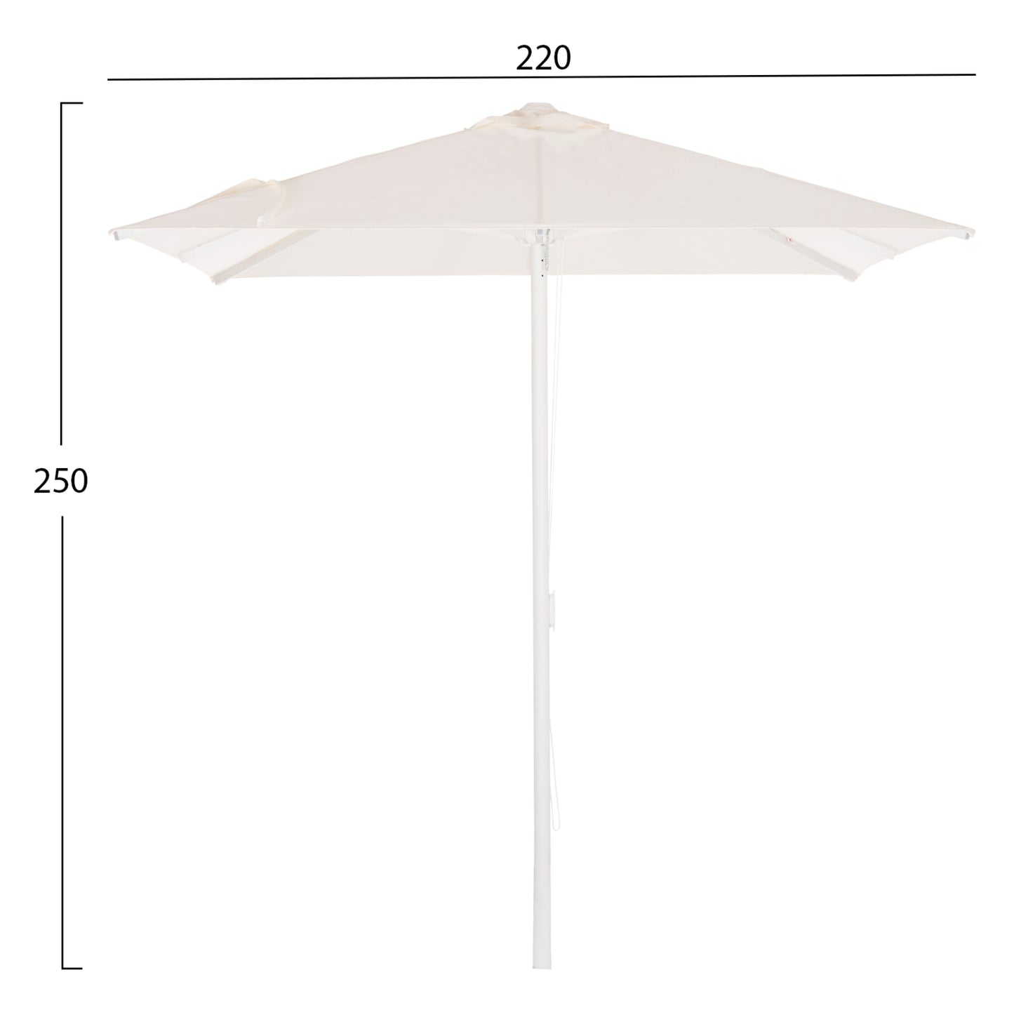 Professional Umbrella Alu Reggie 2.20x2.20x2.50m Cream Shade 8 Spokes Hm6013.01