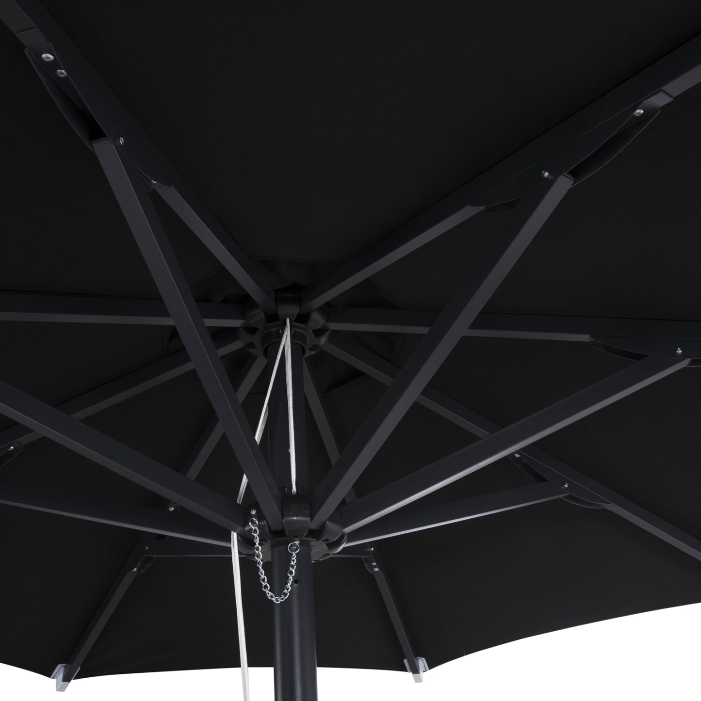 Professional Umbrella Alu Diameter 2.20m Aluminum Black Acrylic Fabric Hm6028.03