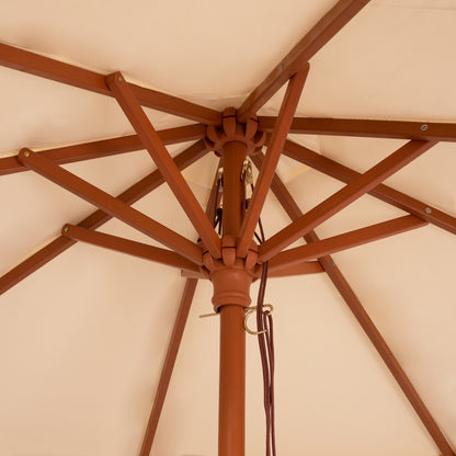 Professional Umbrella 3m With Wooden Frame Hm6020 Beige
