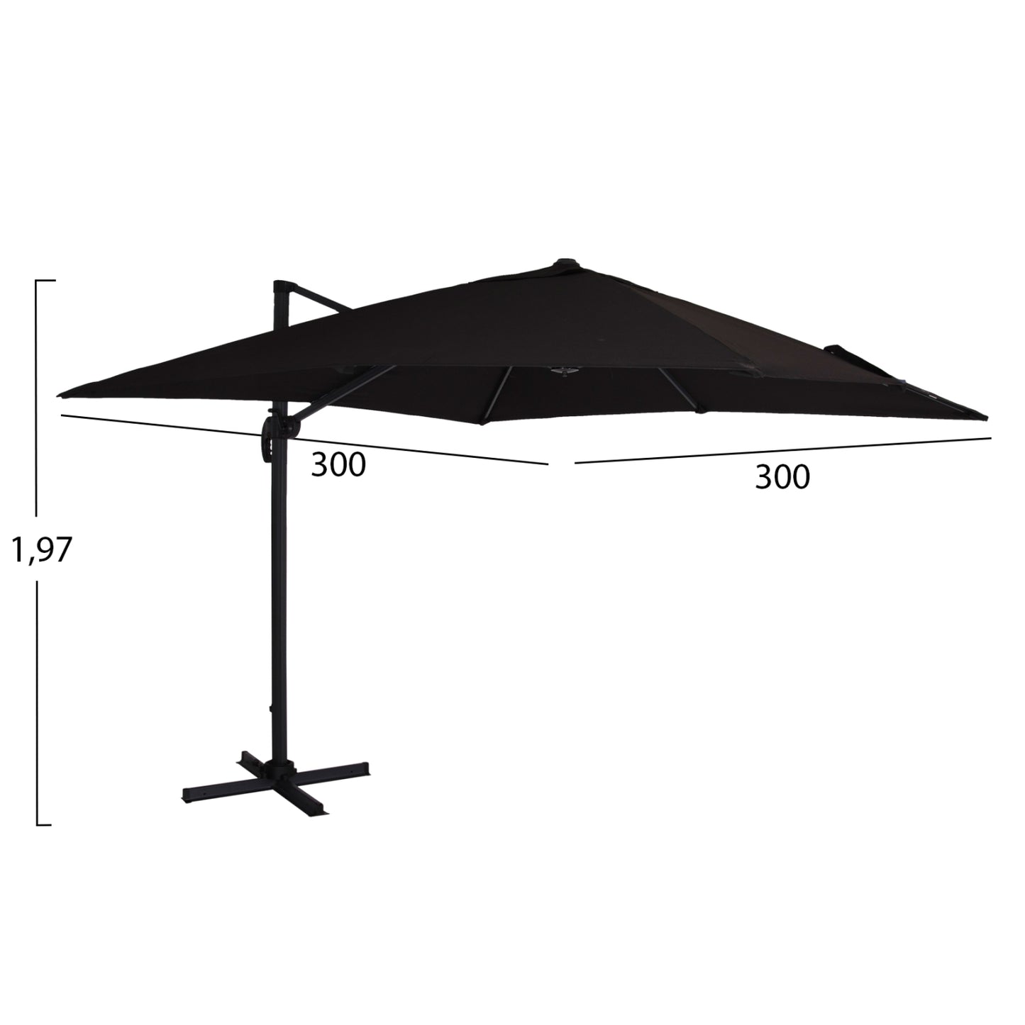 Hanging Umbrella Shader Hm6025.03 3x3 360 Degree Acrylic Fabric
