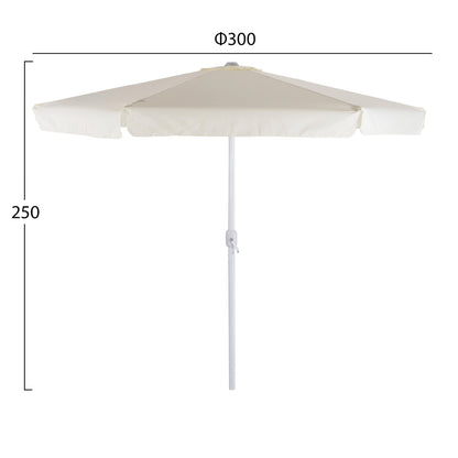 Umbrella D3,00x2,50Μ Aluminum Beige Color With Side Panel Hm6003