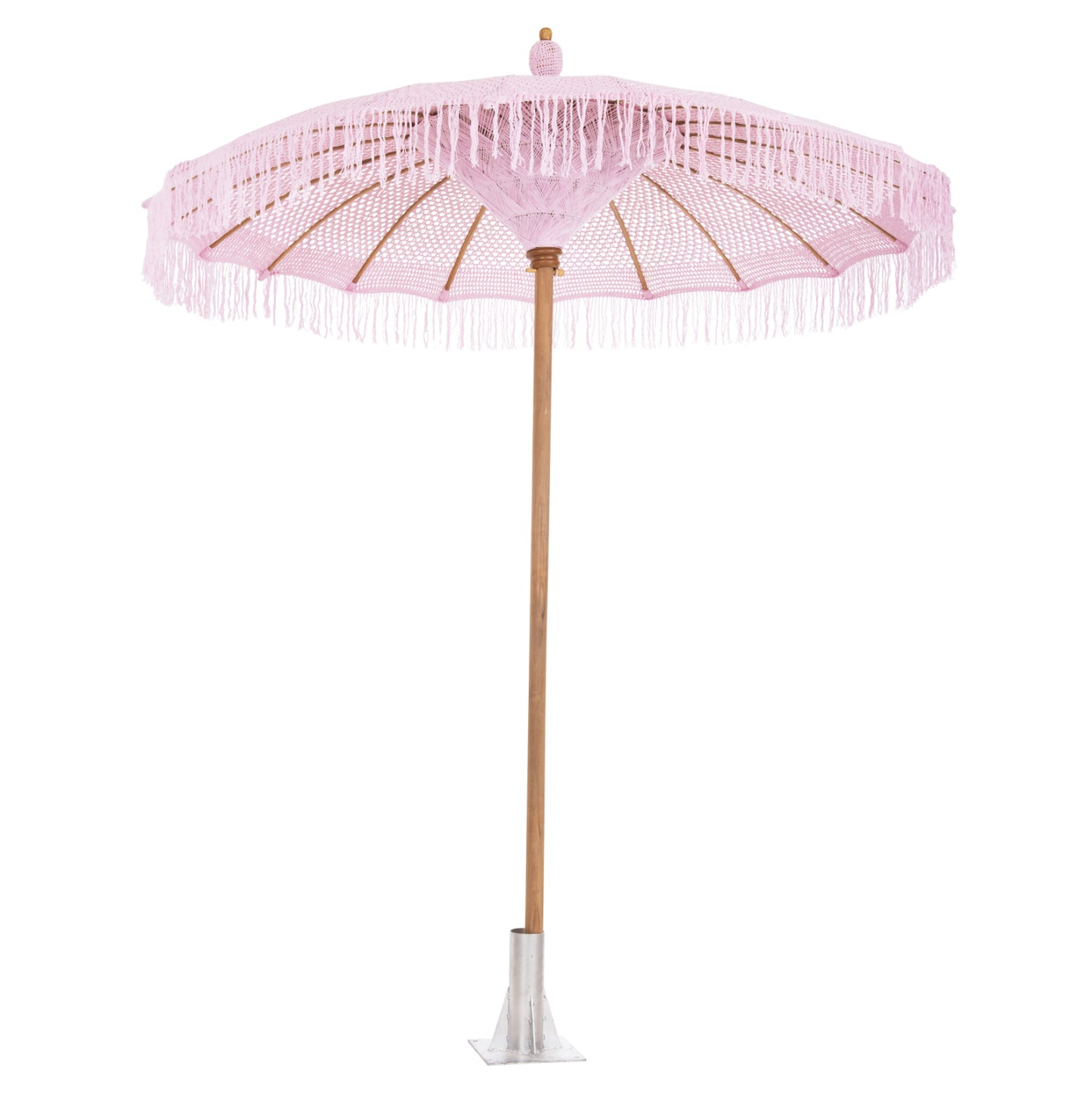 Umbrella Lux Hm6035.04 Pink Macrame Teak And Bamboo Φ200x260
