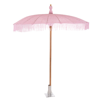 Umbrella Lux Hm6035.04 Pink Macrame Teak And Bamboo Φ200x260