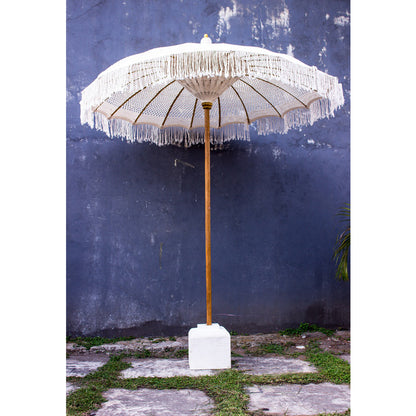 Lux Umbrella Hm6035.01 Teak Pole Beige Macrame 200x250