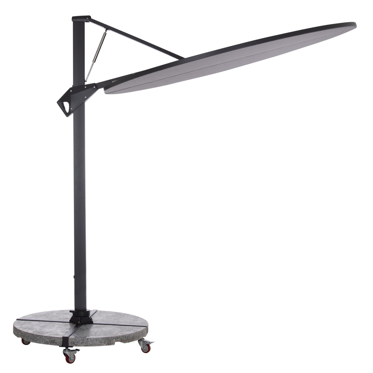 Umbrella With Ground Base Series Cannopy Hm21285.01 Aluminum & Granite--pencil Grey Color Φ2.2m