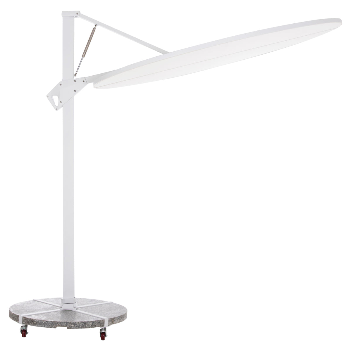 Umbrella With Ground Base Series Cannopy Hm21285.02 Aluminum & Granite--white Color Φ2.2m