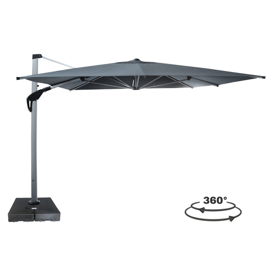 Umbrella With Ground Water Base Javante Hm10723.01 Aluminum In Silver Color--grey Shade 3x4x2.86hm