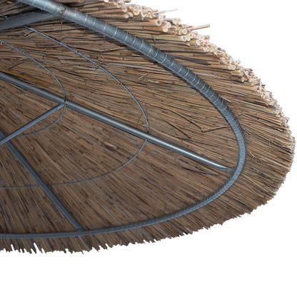 Umbrella With Straw Wooden Pole And Support Beams Φ216x270h.hm5896
