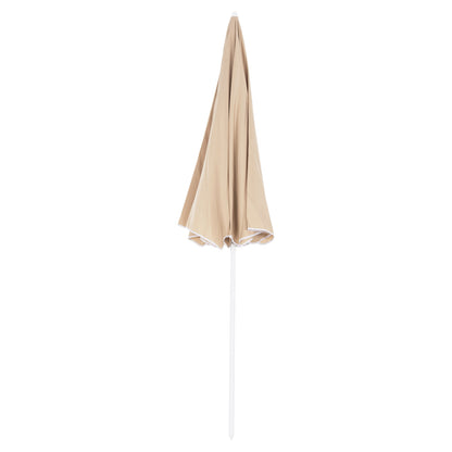 Beach Umbrella With 8 Fiberglass Spokes 2.00m Hm6015.04 Mocha Color-white Pole