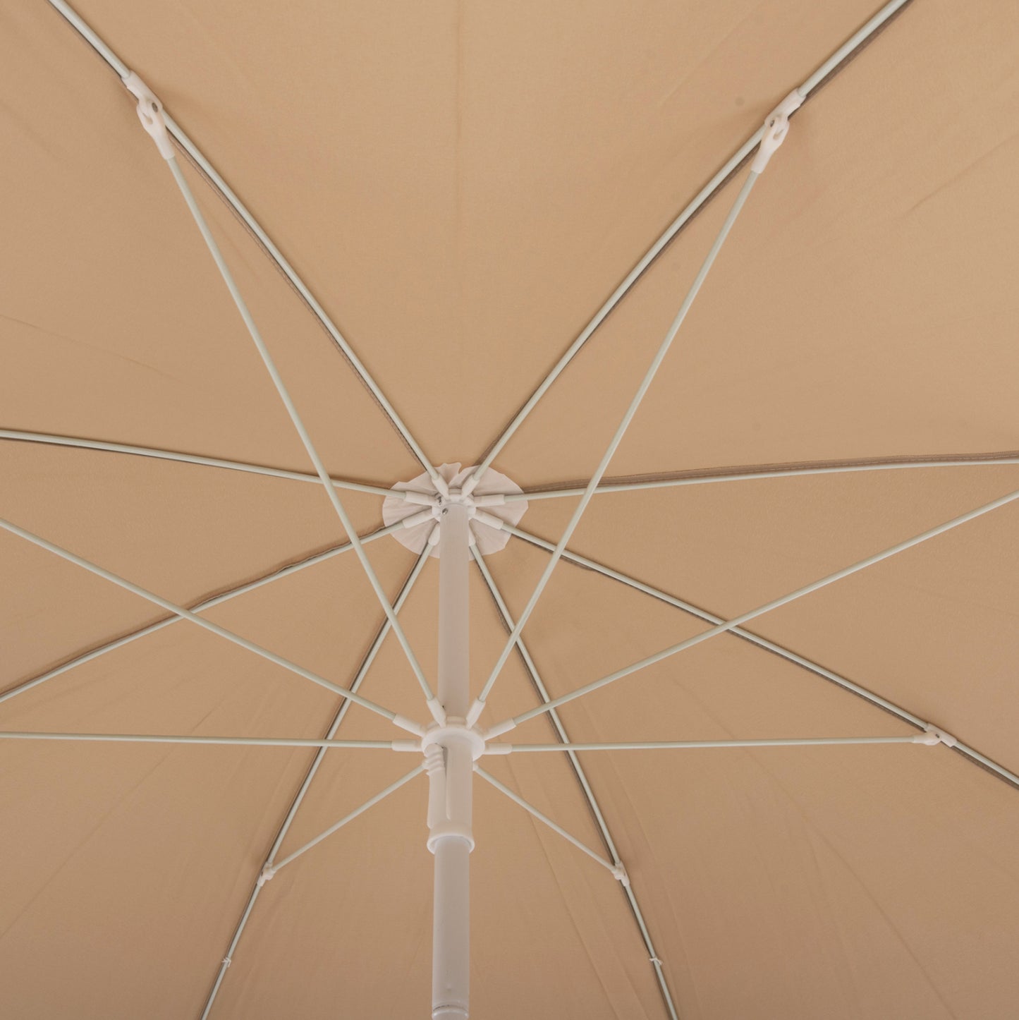Beach Umbrella With 8 Fiberglass Spokes 2.00m Hm6015.04 Mocha Color-white Pole