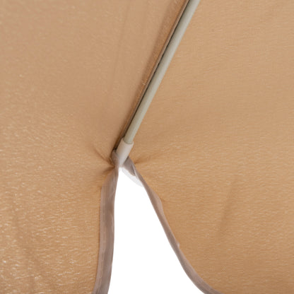 Beach Umbrella With 8 Fiberglass Spokes 2.00m Hm6015.04 Mocha Color-white Pole