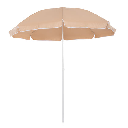 Beach Umbrella With 8 Fiberglass Spokes 2.00m Hm6015.04 Mocha Color-white Pole