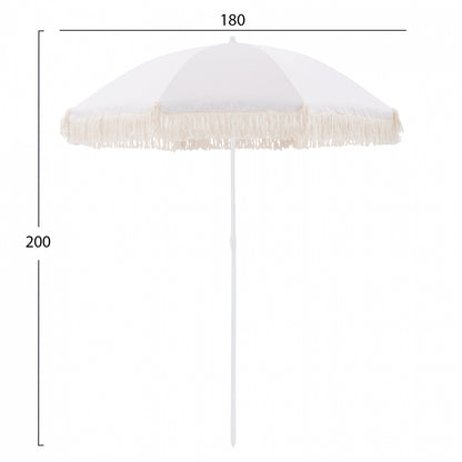 Beach Umbrella With Beige Macrame Frictions Hm5775.01 8 Radias Φ180Χ200m.