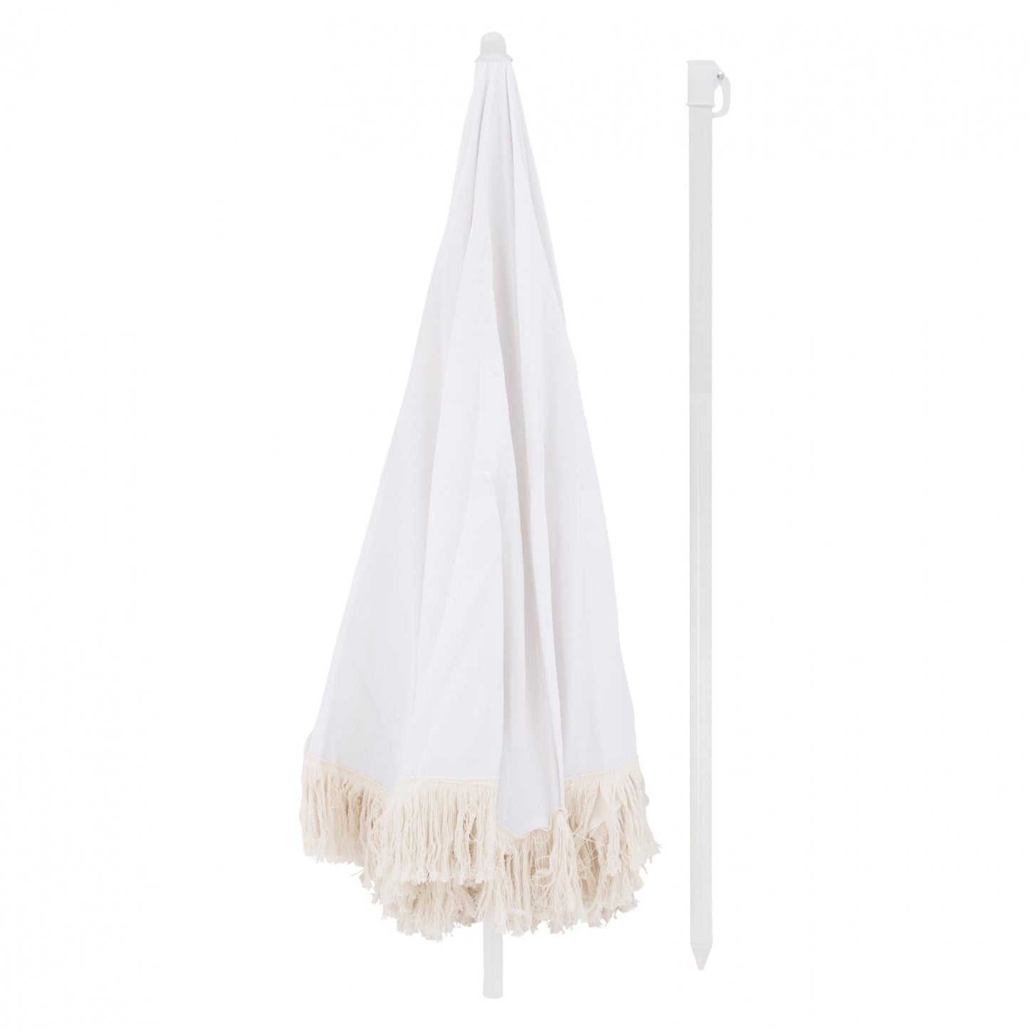 Beach Umbrella With Beige Macrame Frictions Hm5775.01 8 Radias Φ180Χ200m.