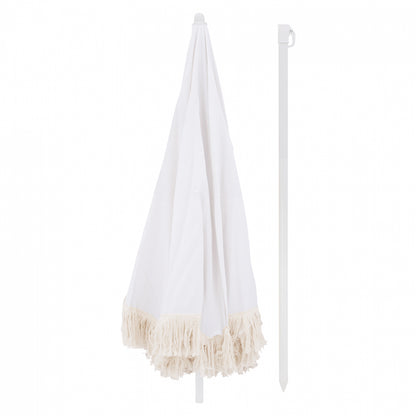 Beach Umbrella With Beige Macrame Frictions Hm5775.01 8 Radias Φ180Χ200m.