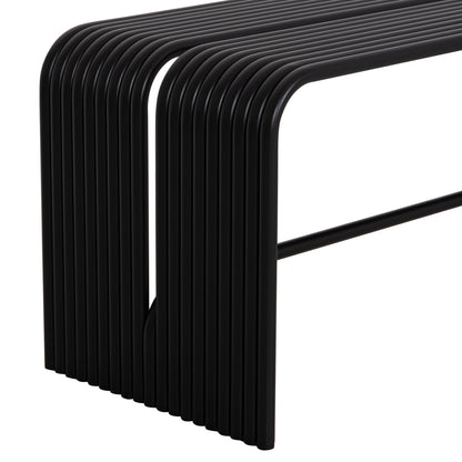 Bench 2-seater Series Intrepid Hm6327.01 Aluminum In Black 109,5x37x42hcm.