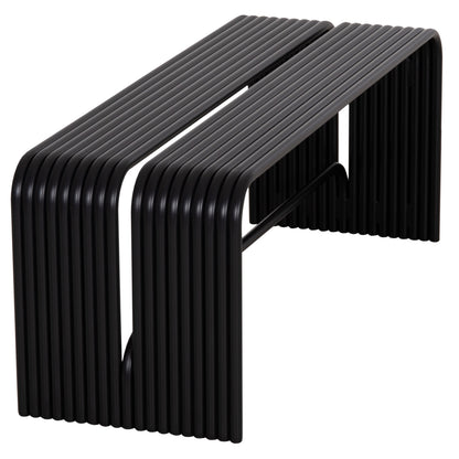 Bench 2-seater Series Intrepid Hm6327.01 Aluminum In Black 109,5x37x42hcm.