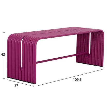 Bench 2-seater Series Intrepid Hm6327.05 Aluminum In Purple Color 109,5x37x42hcm.