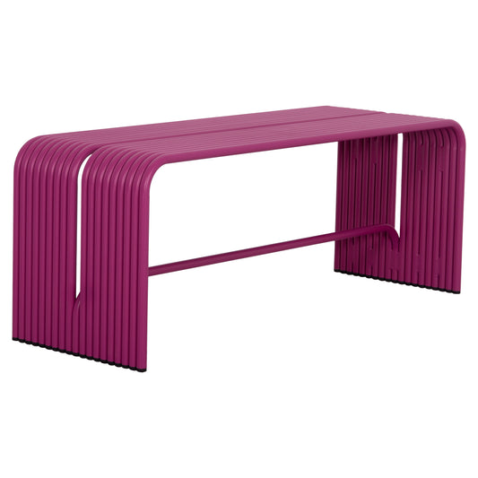 Bench 2-seater Series Intrepid Hm6327.05 Aluminum In Purple Color 109,5x37x42hcm.