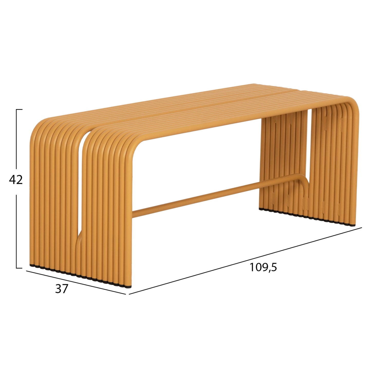 Bench 2-seater Series Intrepid Hm6327.06 Aluminum In Yellow Color 109,5x37x42hcm.